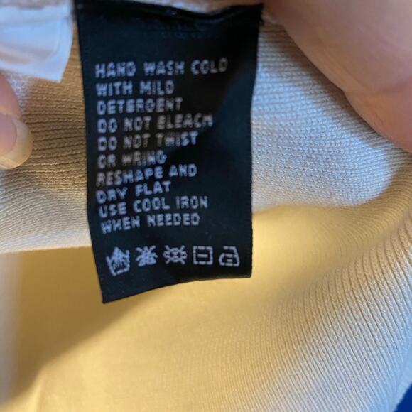 August Silk White Sweater Crochet Sequin Collar Womens Size Medium - Picture 8 of 8